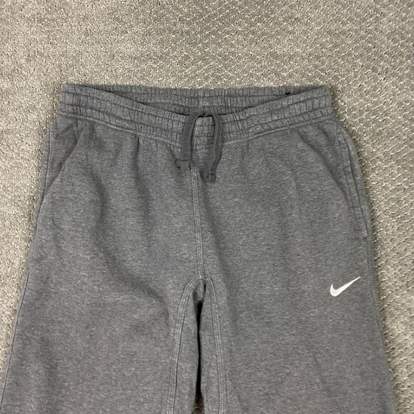 Nike Sweatpants Men's Medium Gray Sportswear Club Fleece Straight Leg Open Hem - Picture 2 of 14
